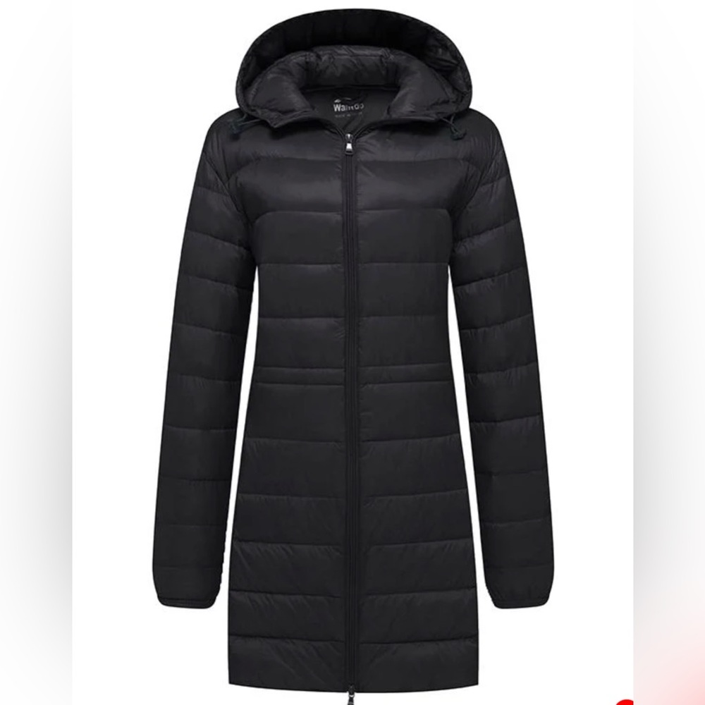 Wantdo Women's Light Down Jacket Long Packable Puffer Jacket Hooded Winter Coat